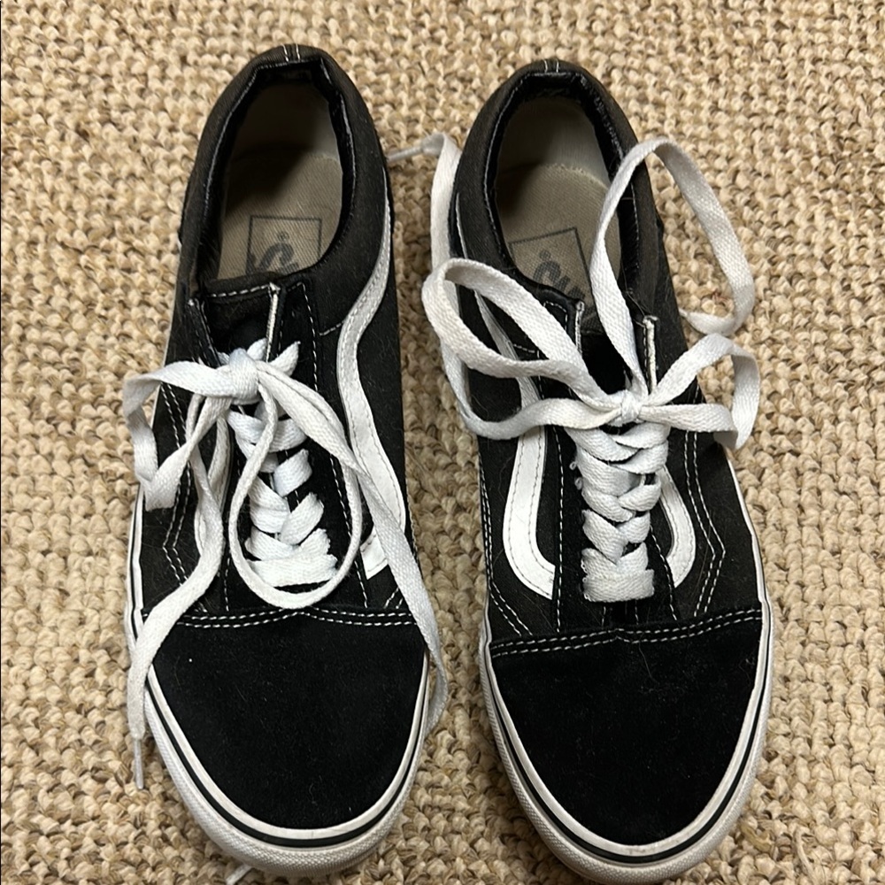Vans Black and White Sneakers Size 6.5